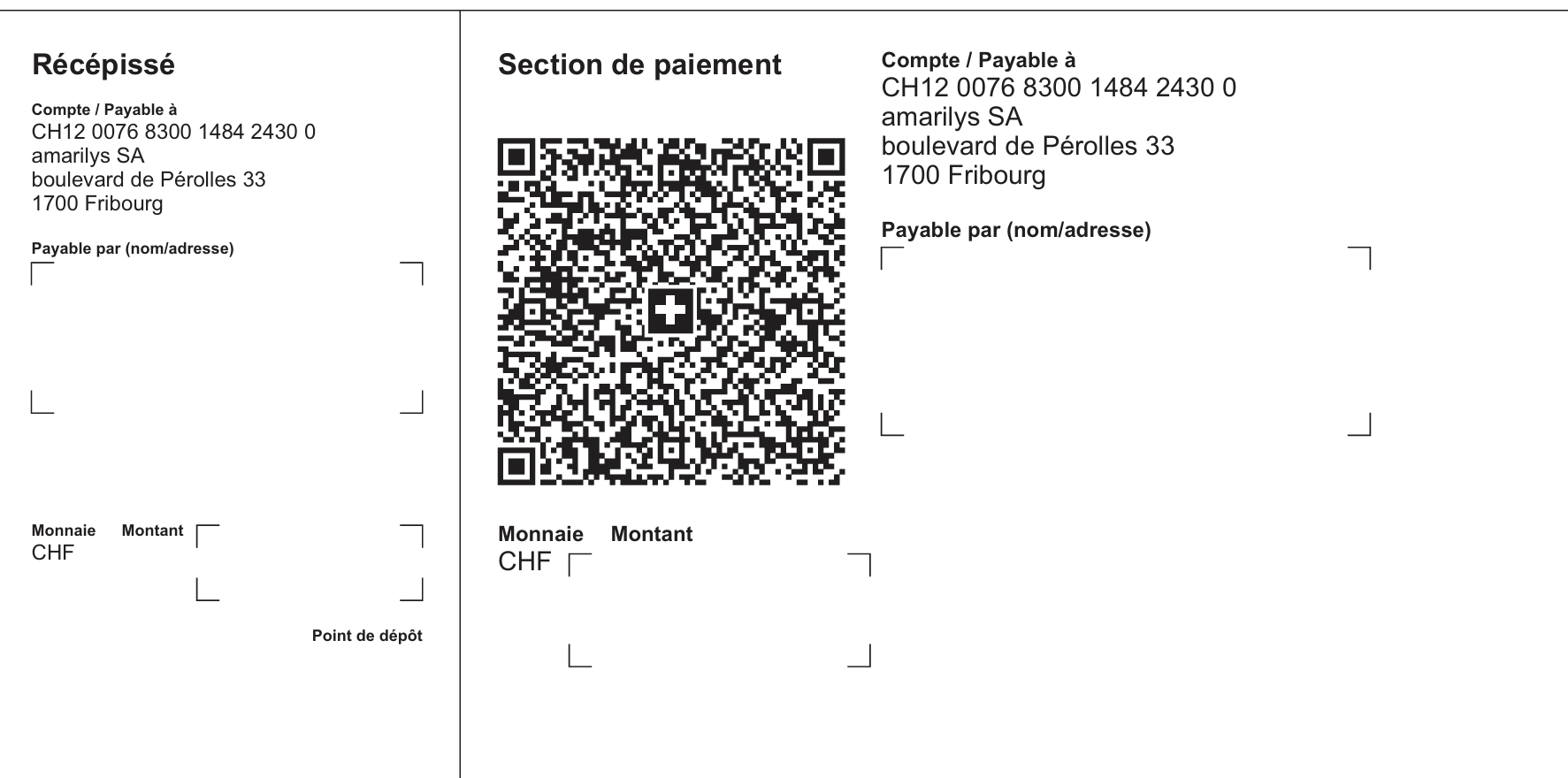 information paiement amarilys